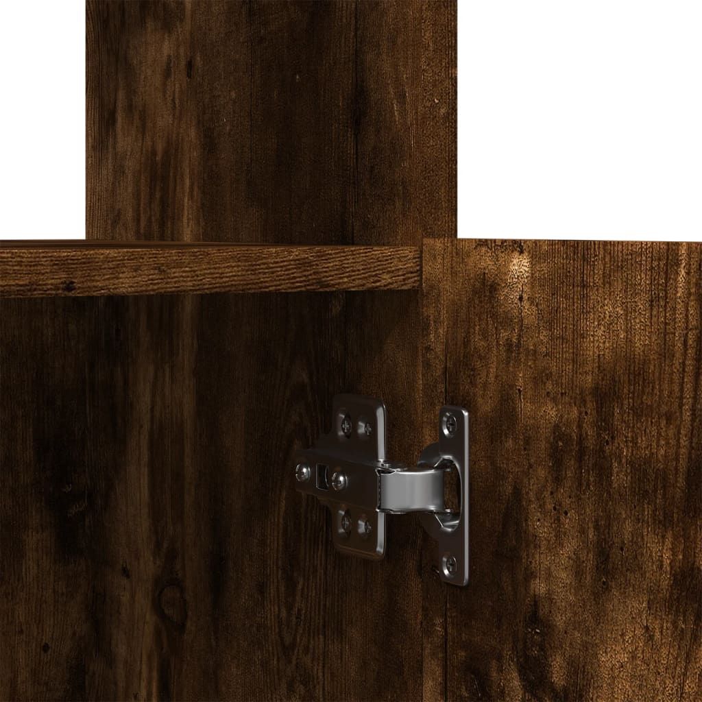 Highboard røkt eik 63x33x140 cm konstruert tre