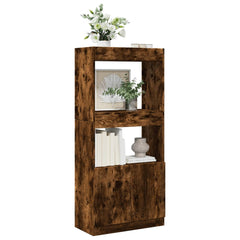 Highboard røkt eik 63x33x140 cm konstruert tre