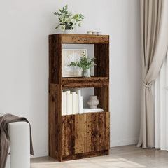 Highboard gammelt tre 63x33x140 cm konstruert tre
