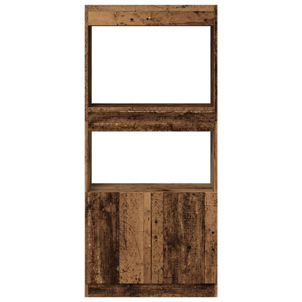 Highboard gammelt tre 63x33x140 cm konstruert tre
