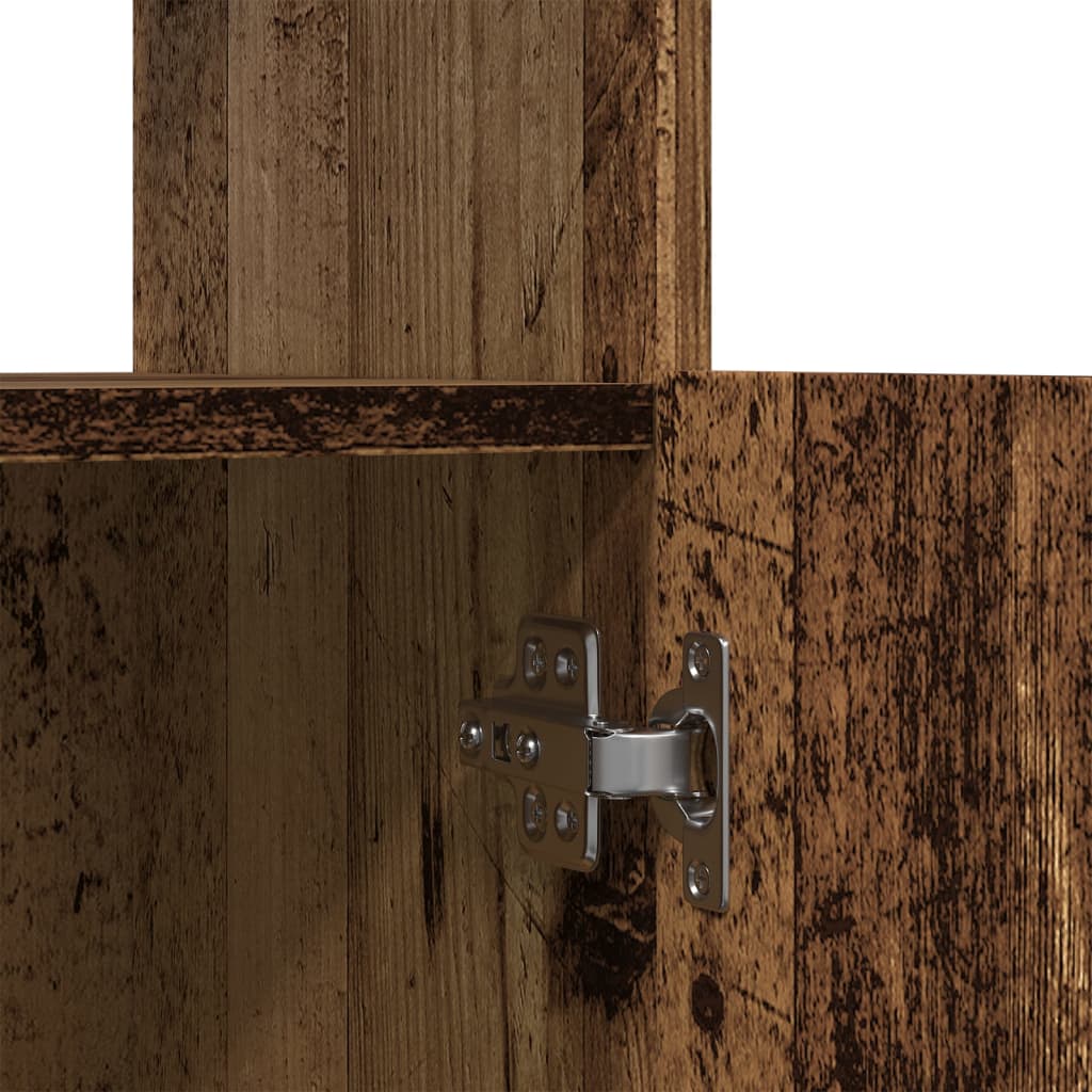 Highboard gammelt tre 63x33x140 cm konstruert tre