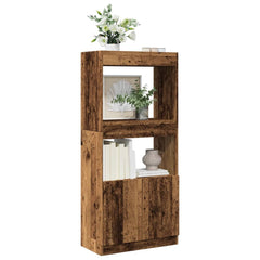 Highboard gammelt tre 63x33x140 cm konstruert tre
