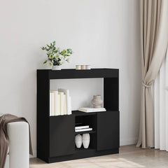 Highboard svart 92x33x100 cm konstruert tre