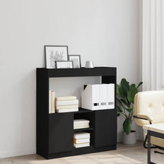 Highboard svart 92x33x100 cm konstruert tre