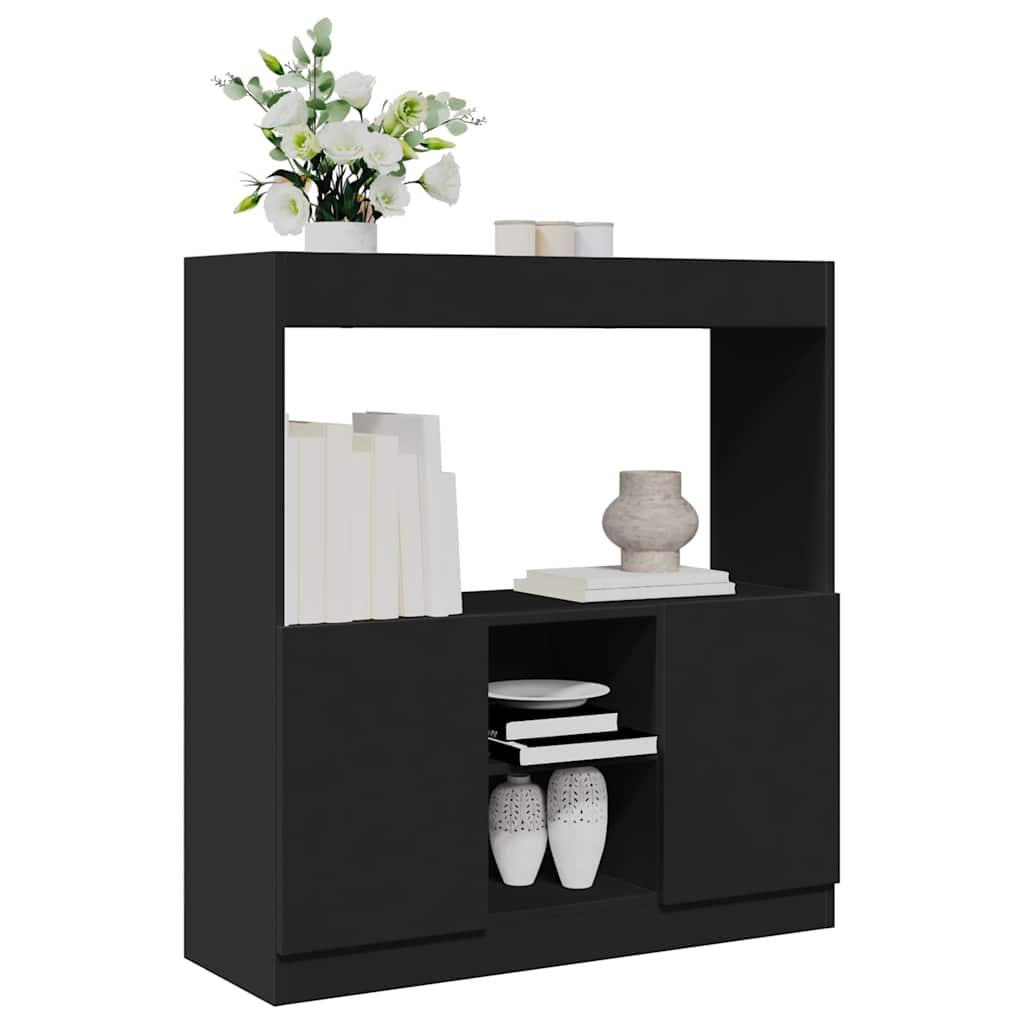 Highboard svart 92x33x100 cm konstruert tre