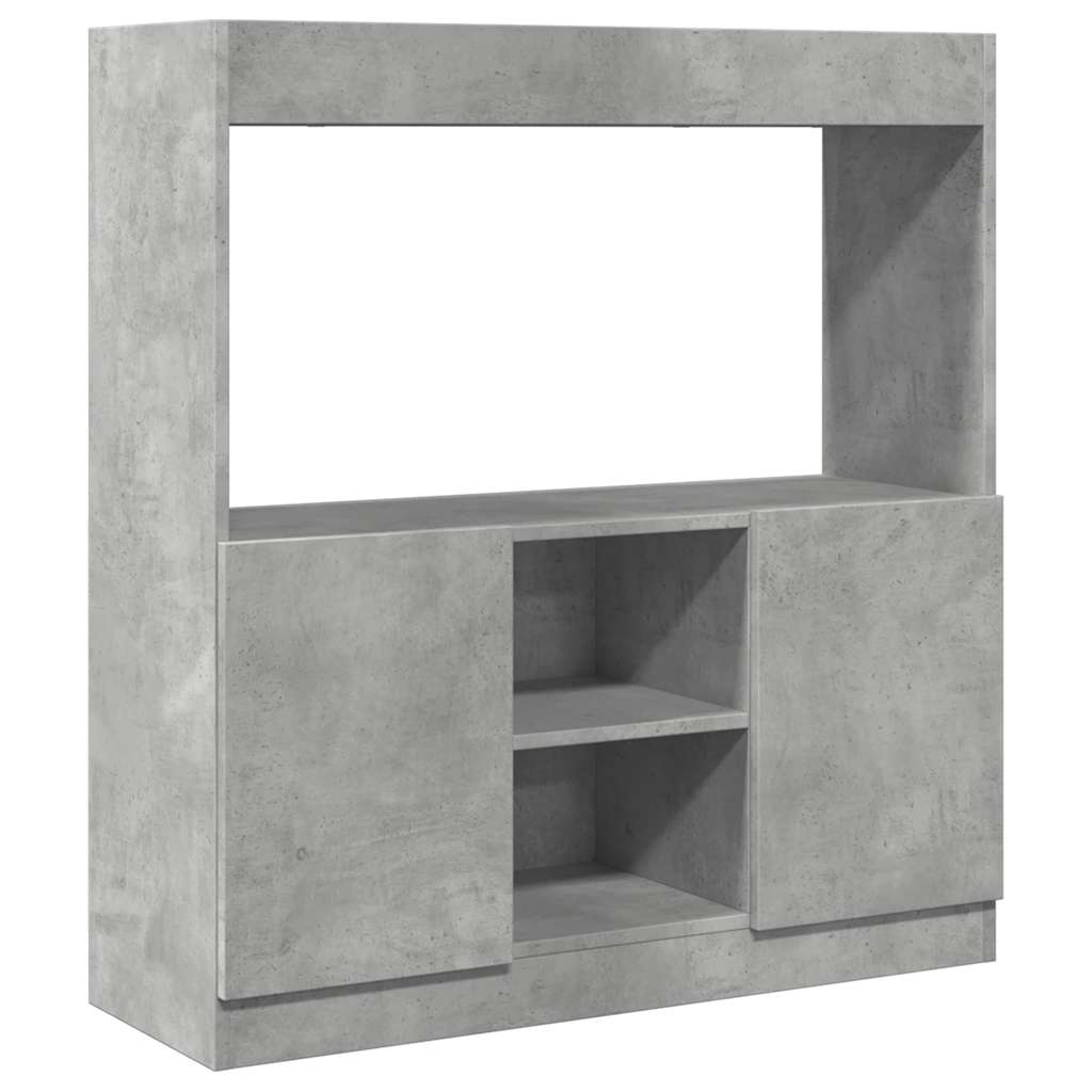Highboard betonggrå 92x33x100 cm konstruert tre
