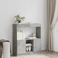 Highboard betonggrå 92x33x100 cm konstruert tre