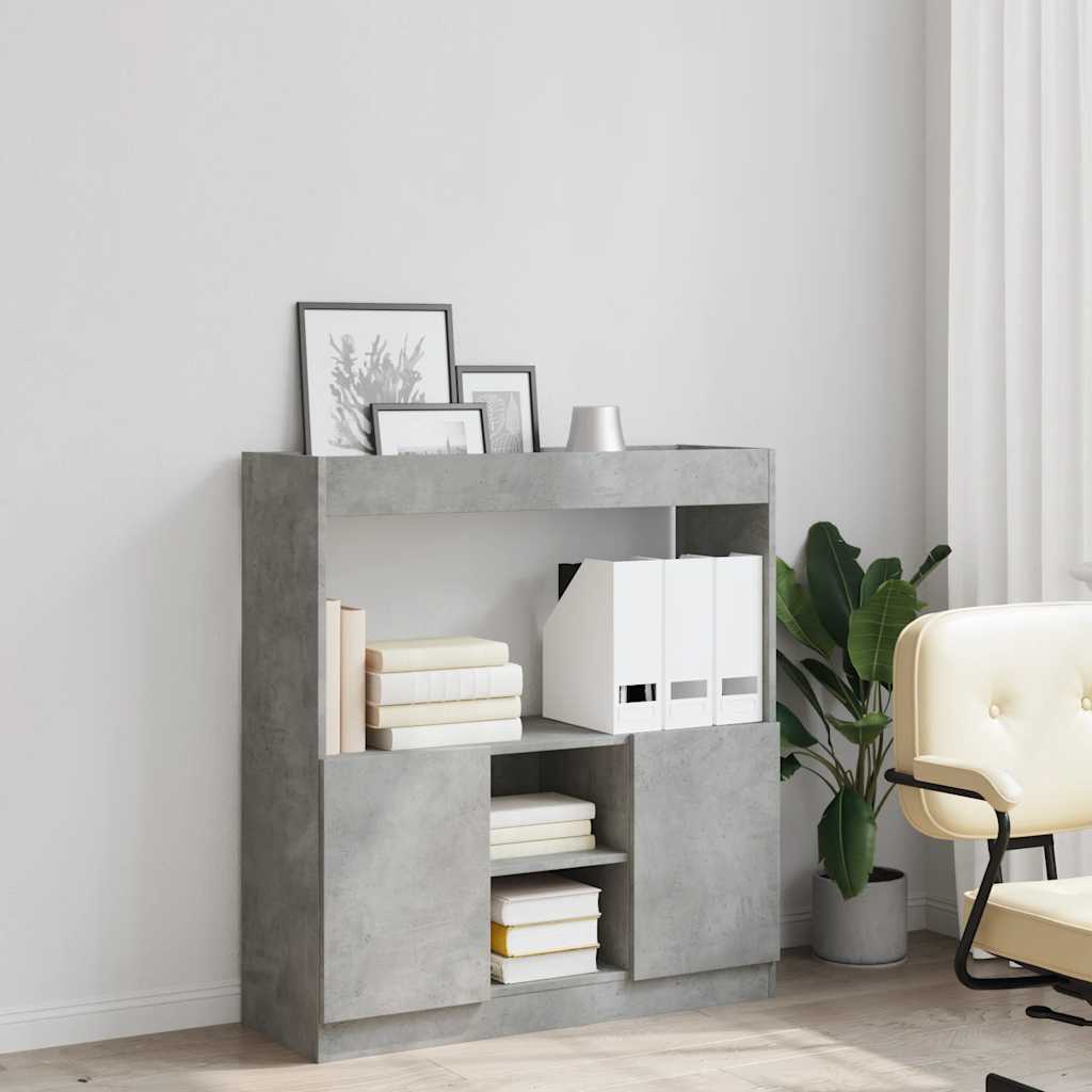 Highboard betonggrå 92x33x100 cm konstruert tre