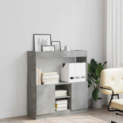 Highboard betonggrå 92x33x100 cm konstruert tre