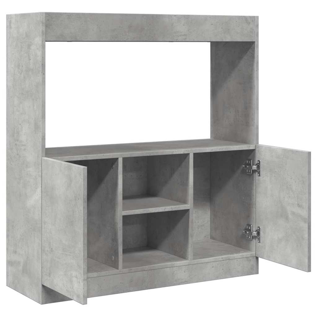 Highboard betonggrå 92x33x100 cm konstruert tre