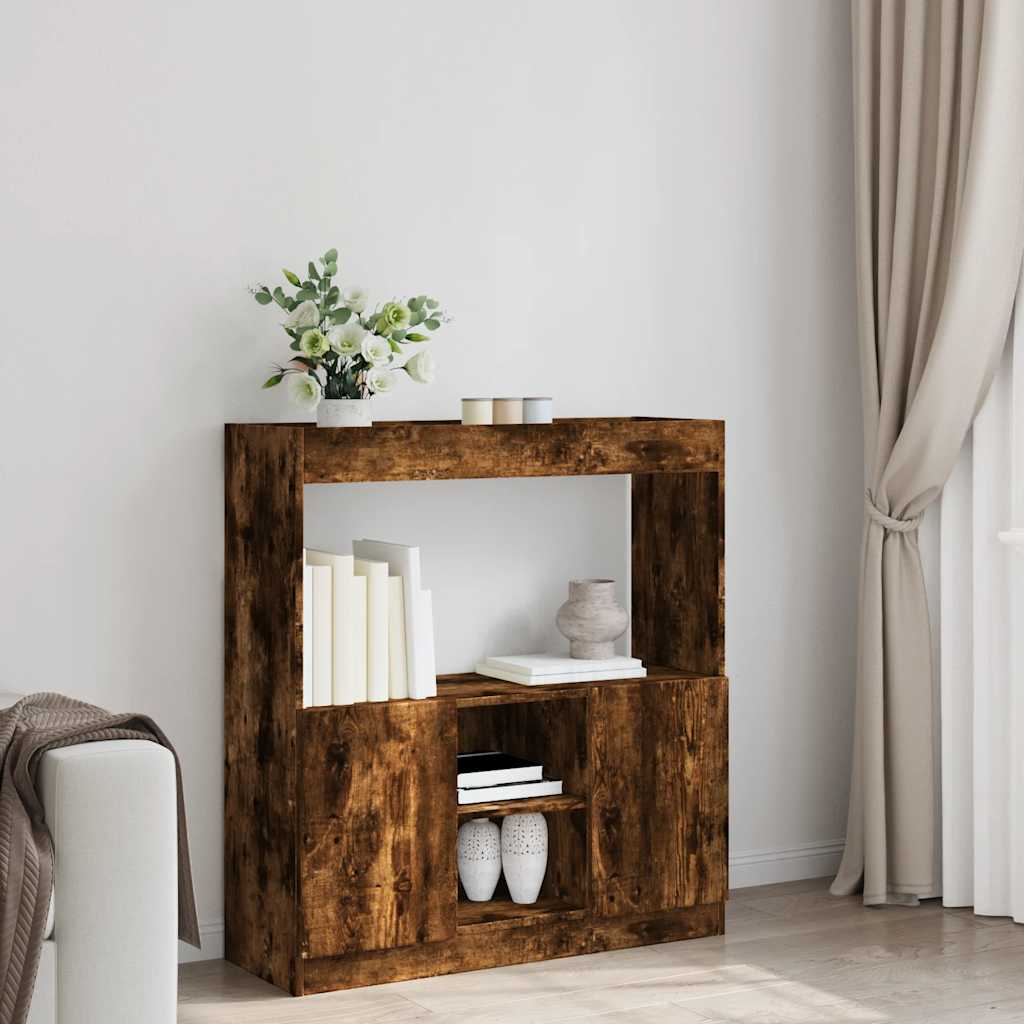 Highboard røkt eik 92x33x100 cm konstruert tre
