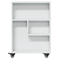 Smal oppbevaringsvogn hvit 48x13x68 cm konstruert tre