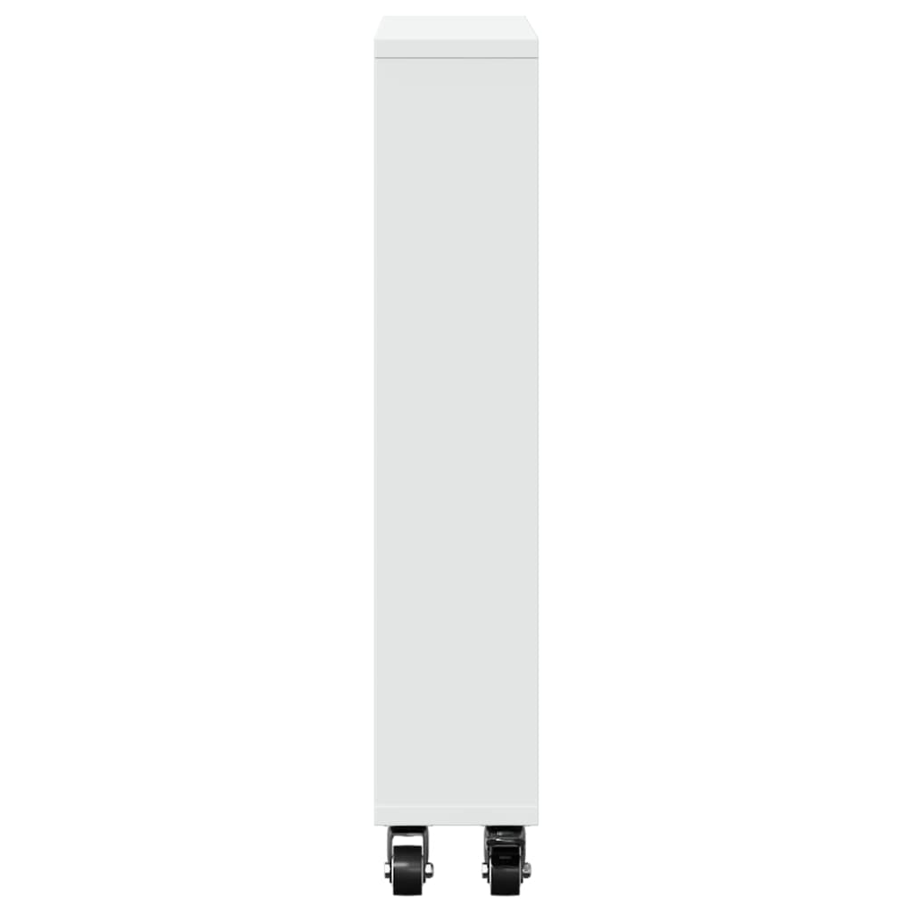 Smal oppbevaringsvogn hvit 48x13x68 cm konstruert tre