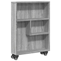 Smal oppbevaringsvogn grå sonoma 48x13x68 cm konstruert tre