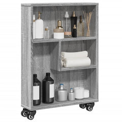 Smal oppbevaringsvogn grå sonoma 48x13x68 cm konstruert tre