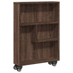 Smal oppbevaringsvogn brun eik 48x13x68 cm konstruert tre