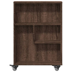 Smal oppbevaringsvogn brun eik 48x13x68 cm konstruert tre