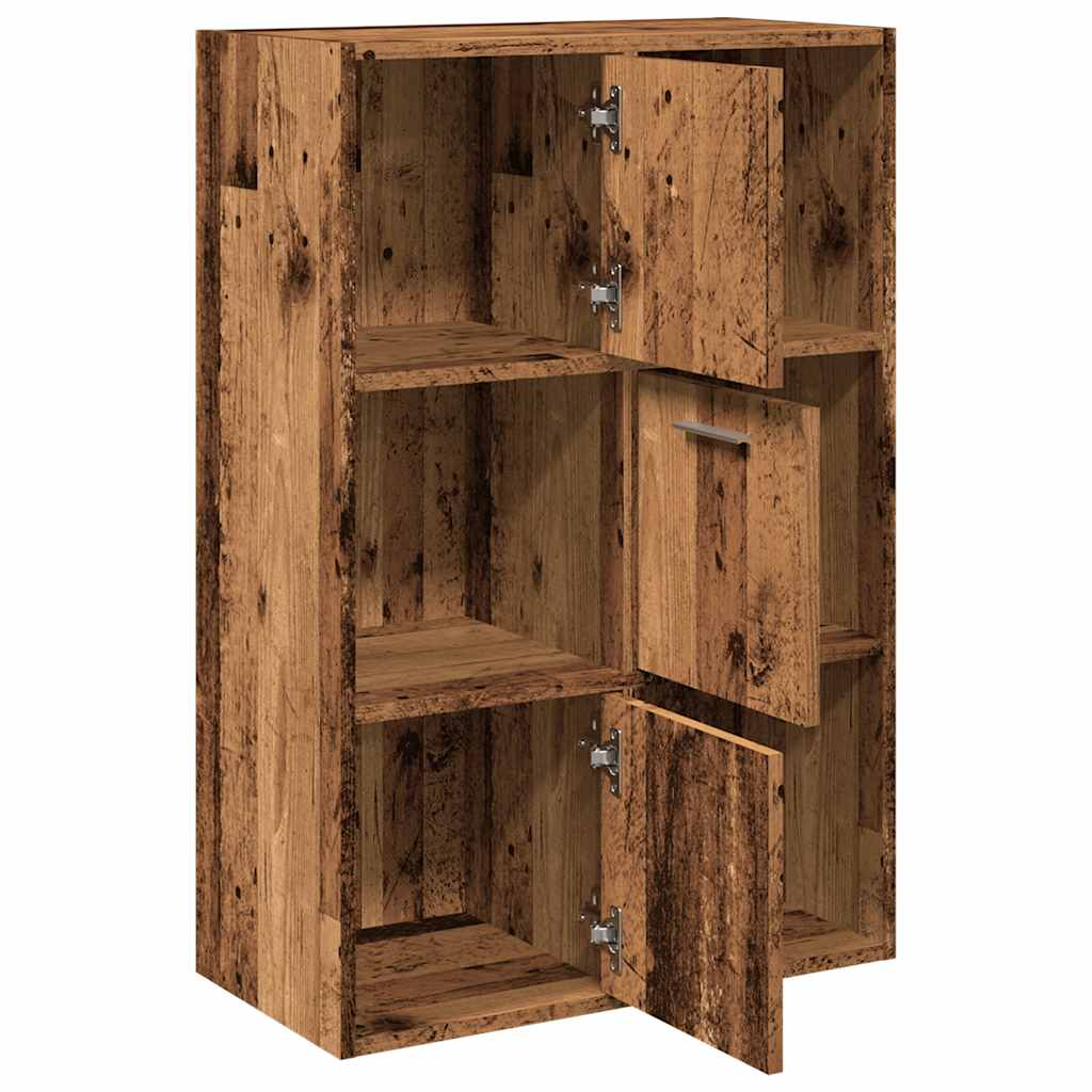 Bokhylle gammelt tre 60,5x30x90 cm konstruert tre