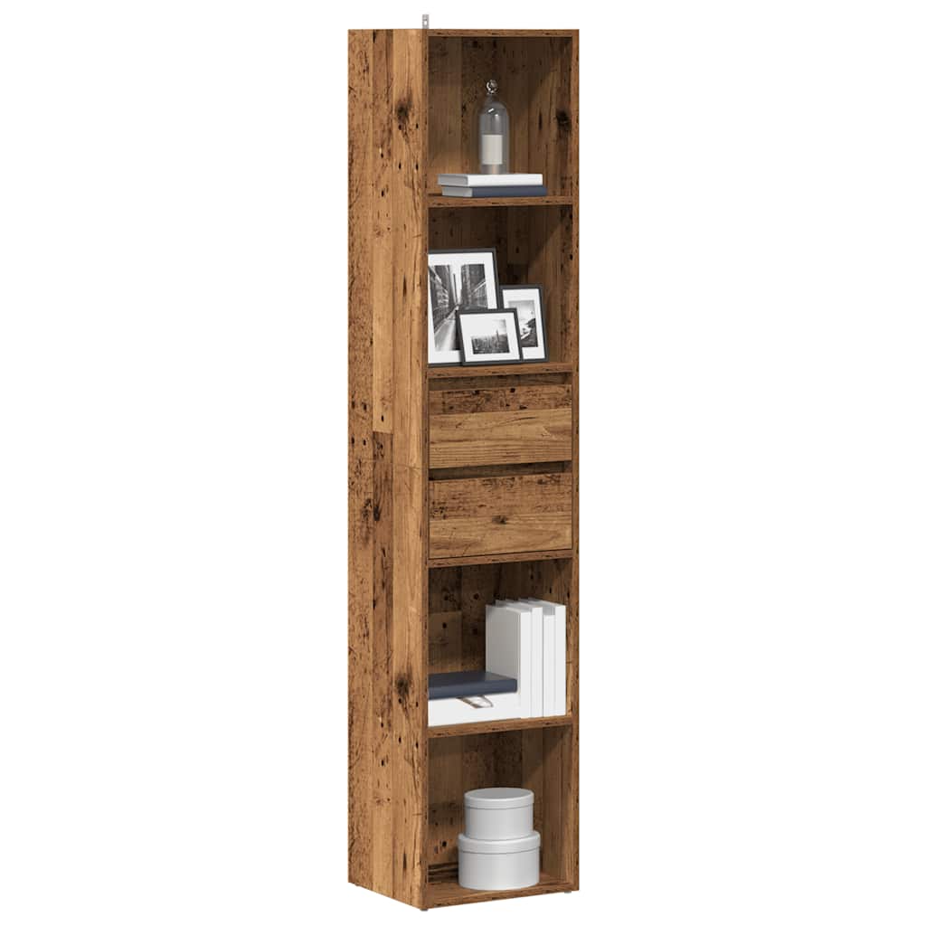 Bokhylle gammelt tre 36x30x171 cm konstruert tre