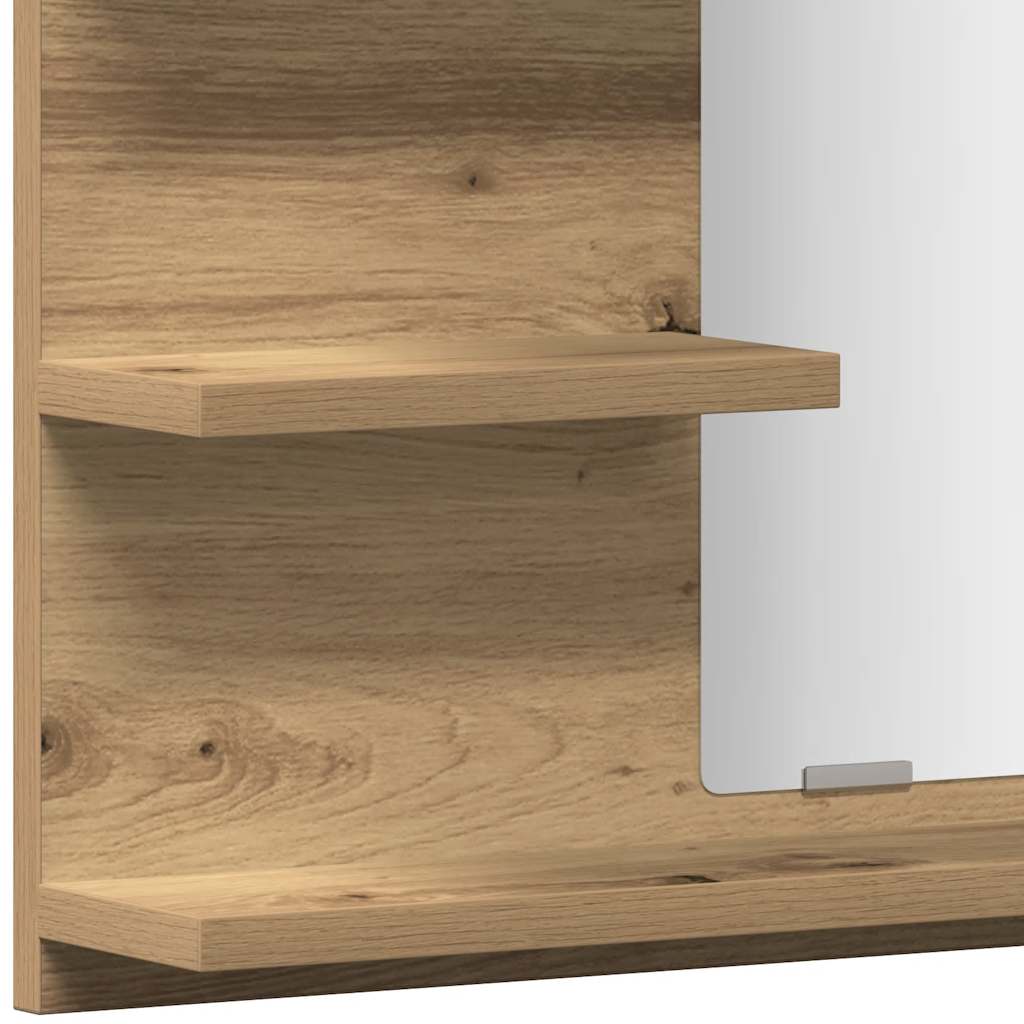 Baderomshylle med speil artisan eik 60x10,5x45 cm