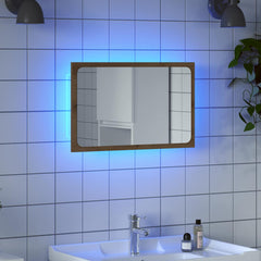Baderomsspeil med LED-lys betonggrå 60x8,5x38 cm