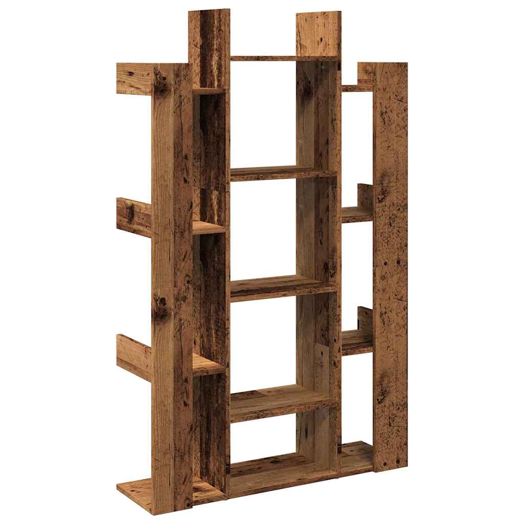 Bokhylle gammelt tre 86x25,5x140 cm konstruert tre