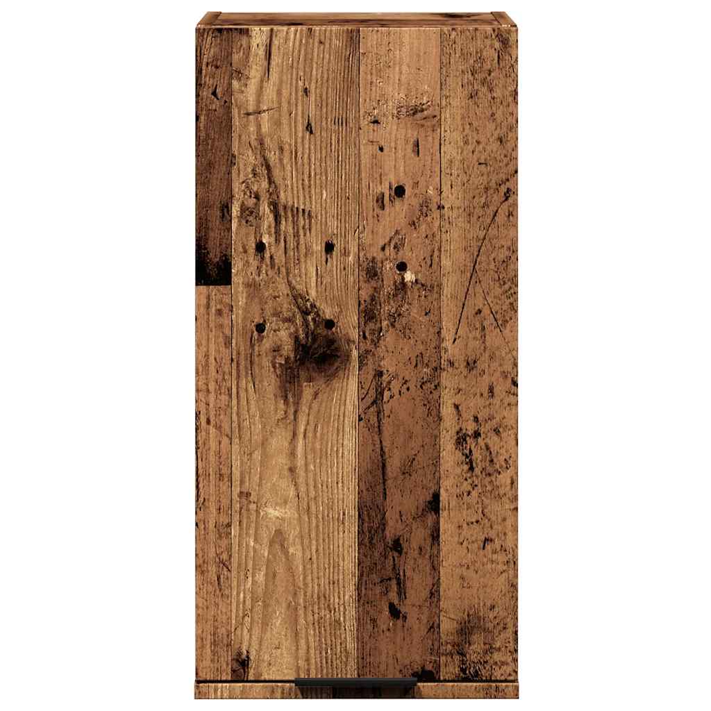 Vegghengt baderomsskap gammel tre 32x20x67 cm