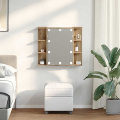 Speilskap med LED artisan eik 70x16,5x60 cm