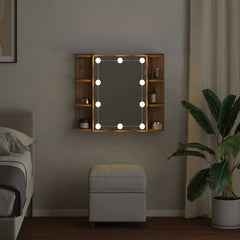Speilskap med LED artisan eik 70x16,5x60 cm