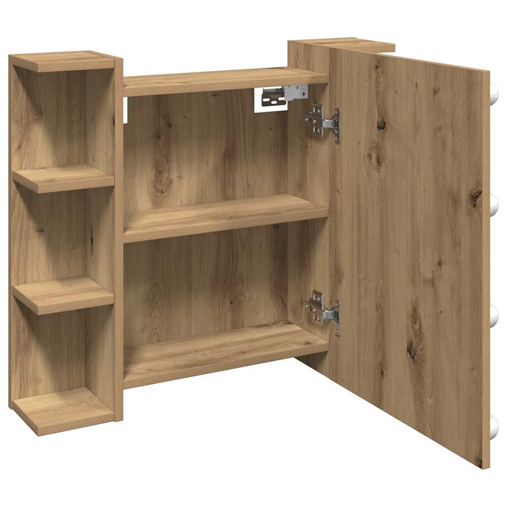 Speilskap med LED artisan eik 70x16,5x60 cm