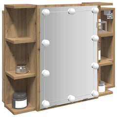 Speilskap med LED artisan eik 70x16,5x60 cm