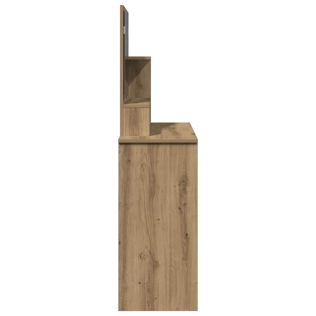 Sminkebord med speil artisan eik 86,5x35x136 cm