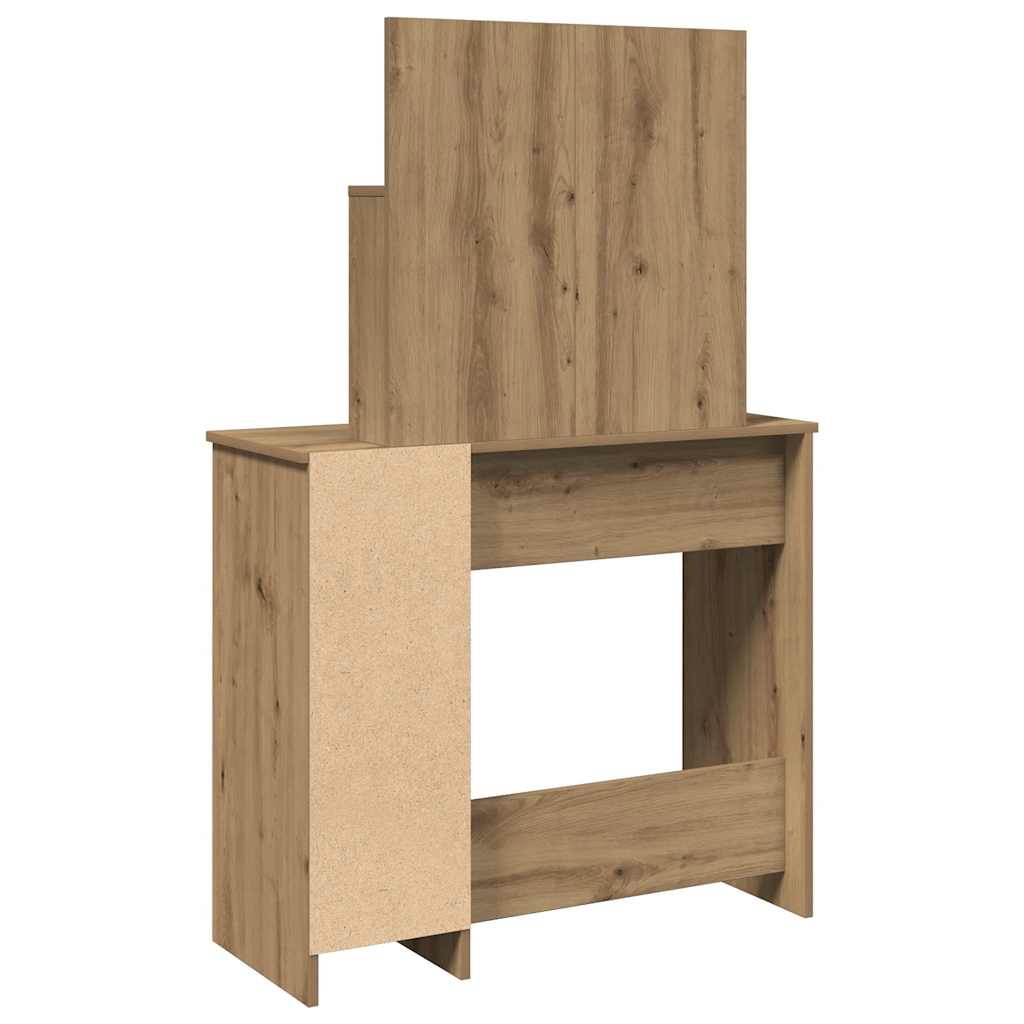 Sminkebord med speil artisan eik 86,5x35x136 cm