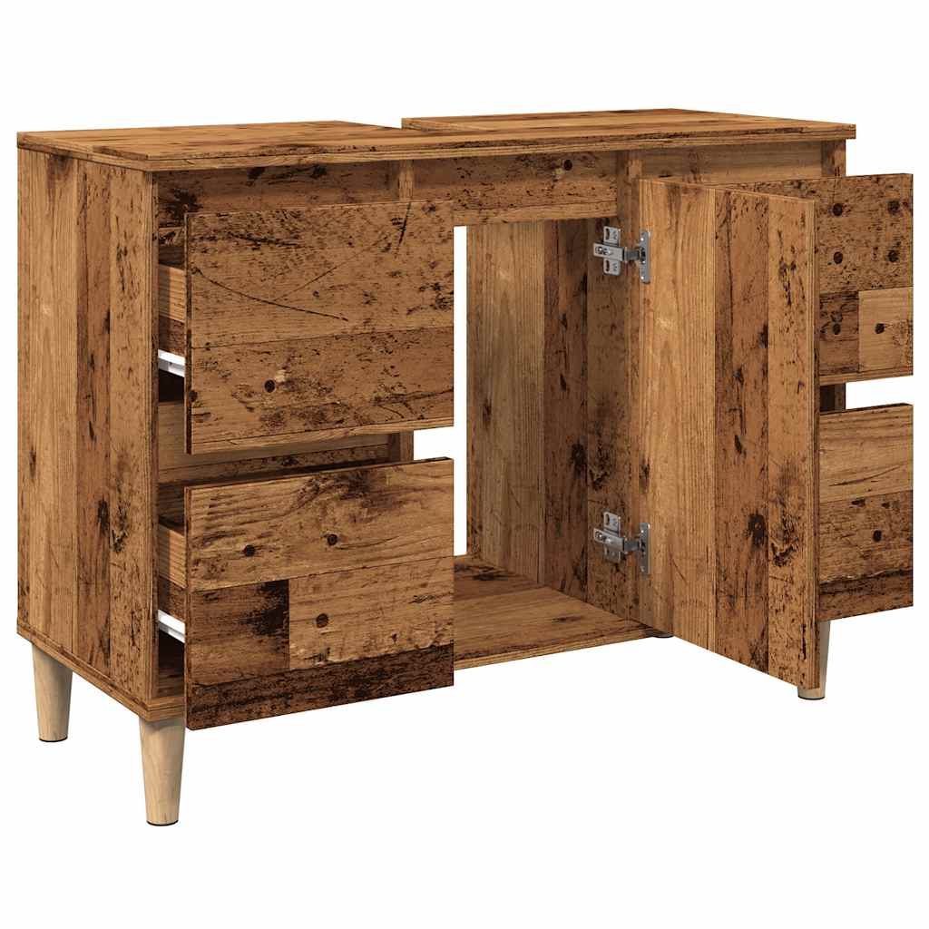 Servantskap gammelt tre 80x33x60 cm konstruert tre