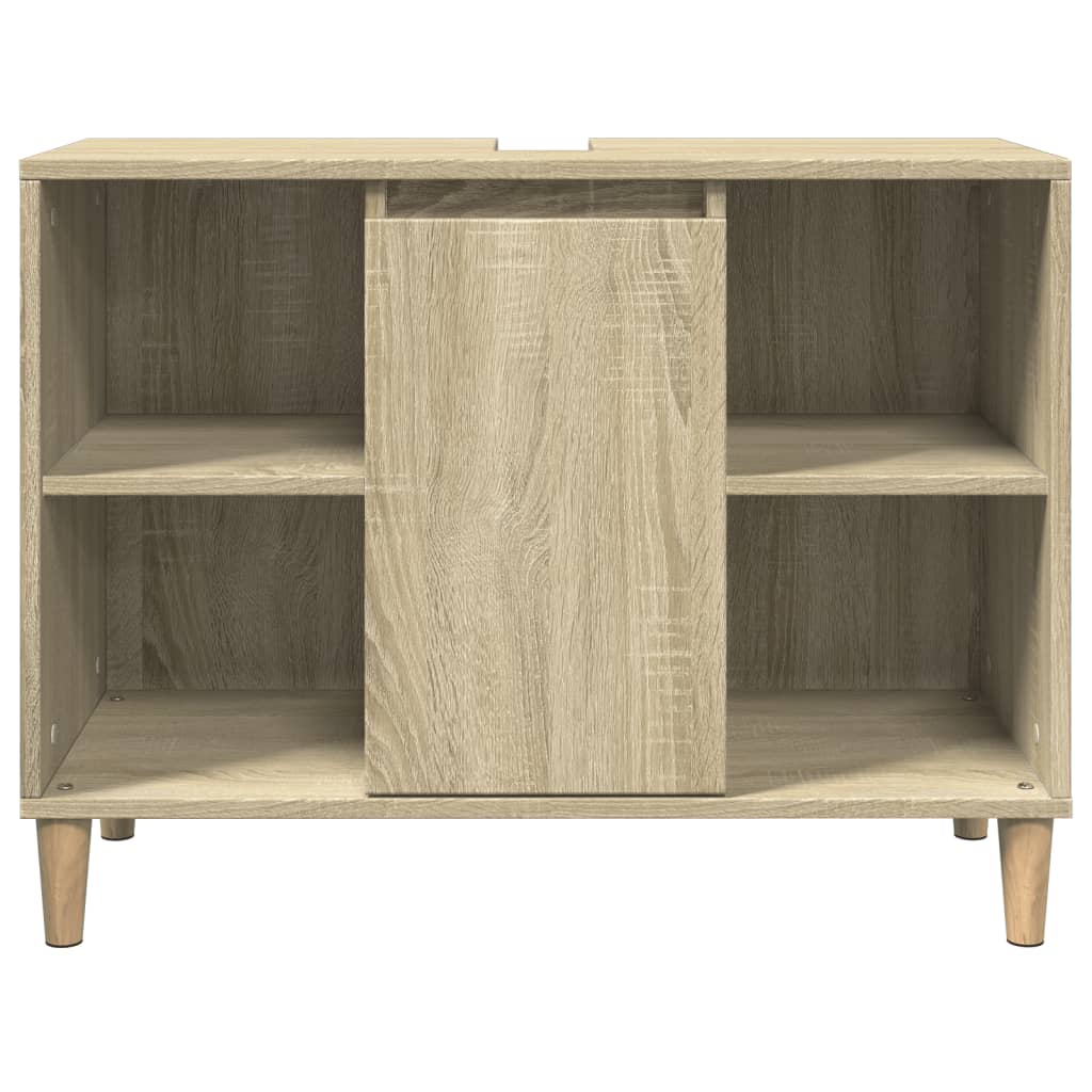 Baderomsskap høyglans hvit 80x33x60 cm konstruert tre