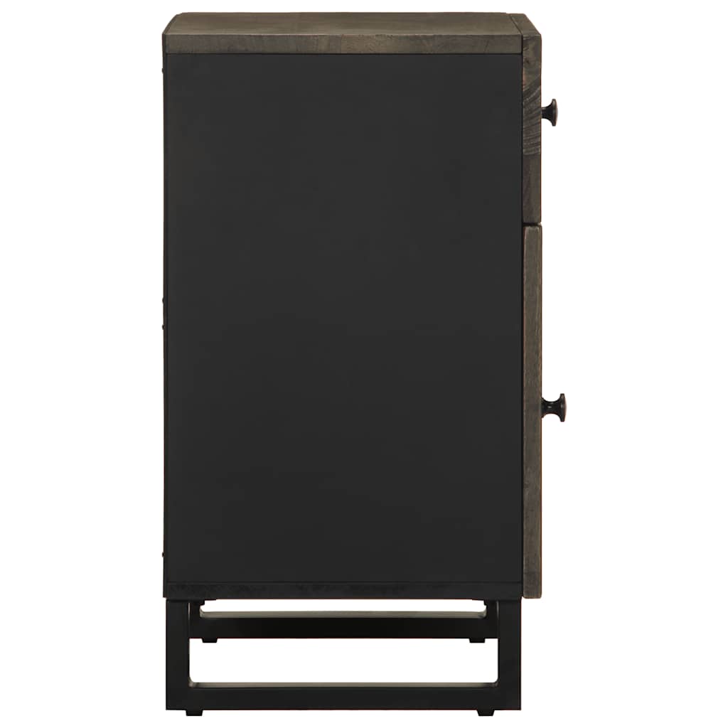 Nattbord svart 50x33x60 cm heltre mango