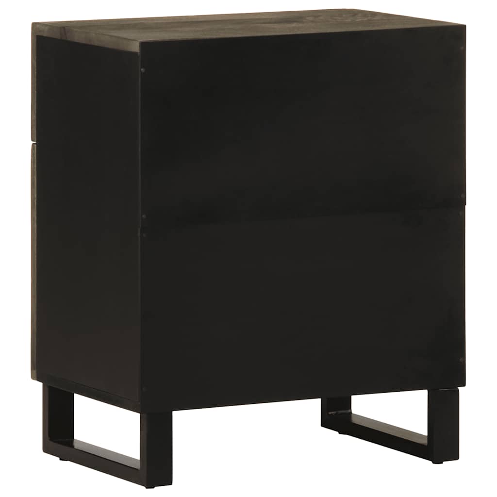 Nattbord svart 50x33x60 cm heltre mango
