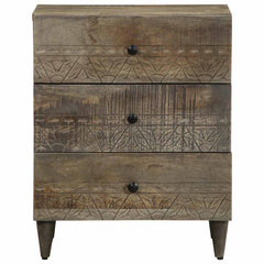 Nattbord lysegrå 50x33x60 cm heltre mango