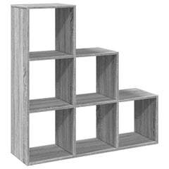 Romdeler bokhylle 3 lag grå sonoma 99x29x99 cm konstruert tre