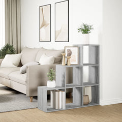 Romdeler bokhylle 3 lag grå sonoma 99x29x99 cm konstruert tre