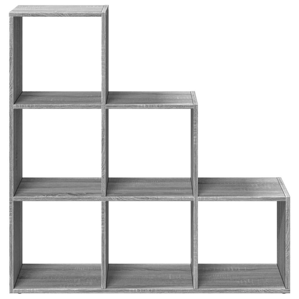 Romdeler bokhylle 3 lag grå sonoma 99x29x99 cm konstruert tre