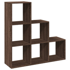 Romdeler bokhylle 3 etasjer brun eik 99x29x99 cm konstruert tre