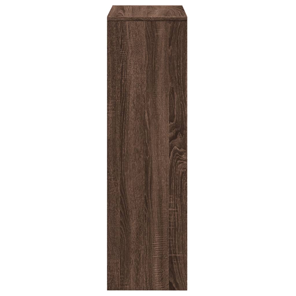 Romdeler bokhylle 3 etasjer brun eik 99x29x99 cm konstruert tre
