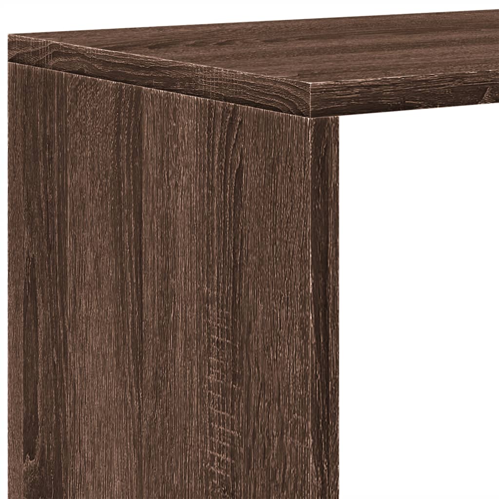 Romdeler bokhylle 3 etasjer brun eik 99x29x99 cm konstruert tre