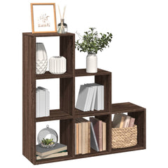 Romdeler bokhylle 3 etasjer brun eik 99x29x99 cm konstruert tre