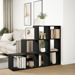 Bokhylle 3 etasjer svart 137,5x29x103,5 cm konstruert tre