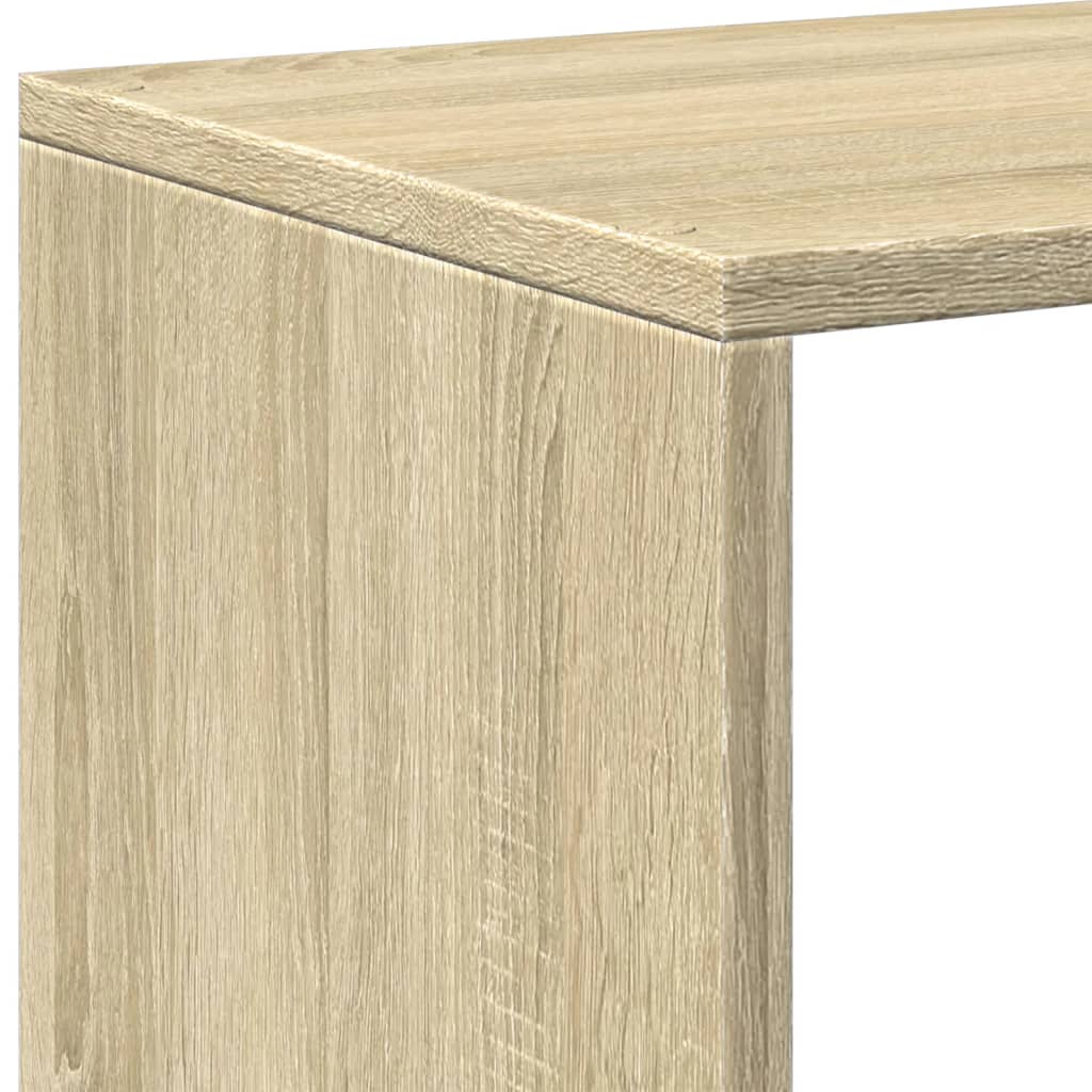 Romdeler bokhylle 3 lag sonoma eik 123x29x123 cm konstruert tre
