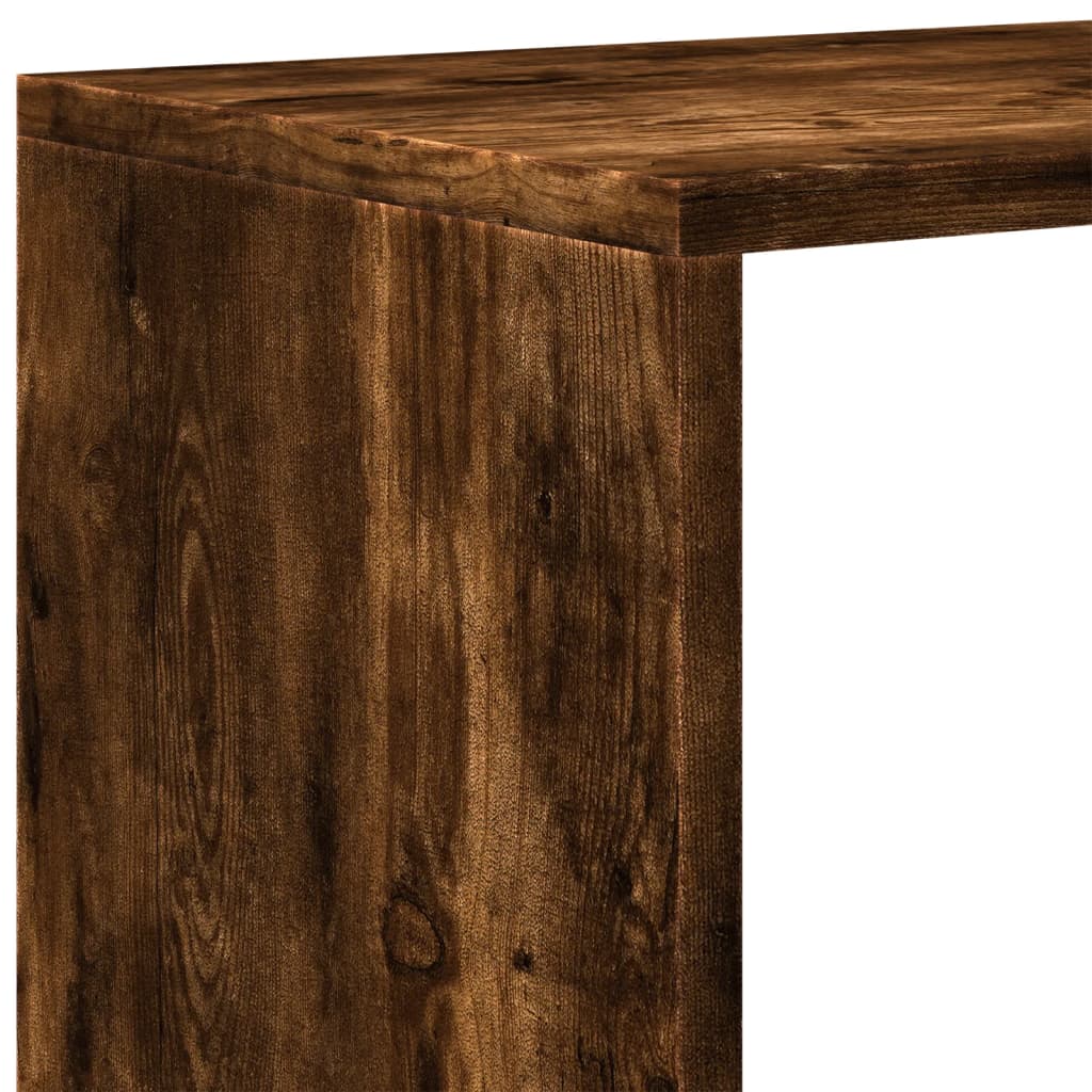 Romdeler bokhylle 3 lag røkt eik 123x29x123 cm konstruert tre