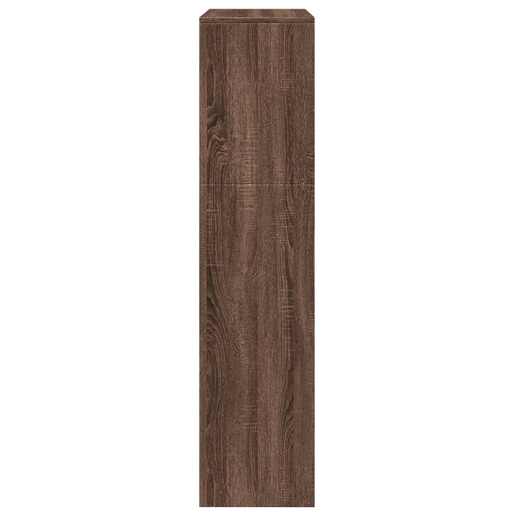 Romdeler bokhylle 3 lag brun eik 123x29x123 cm konstruert tre