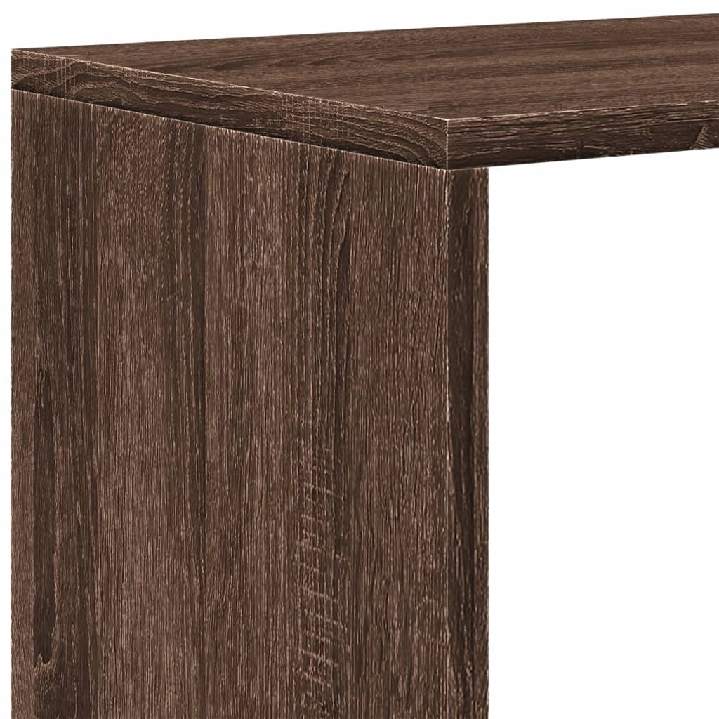 Romdeler bokhylle 3 lag brun eik 123x29x123 cm konstruert tre